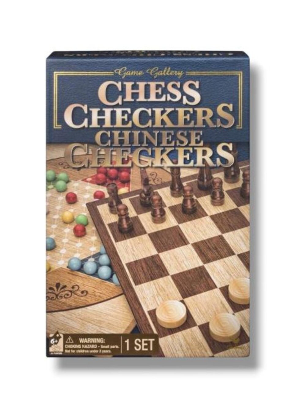 Game Gallery 2in1 Chess Checkers Chinese Checkers Board Game Set